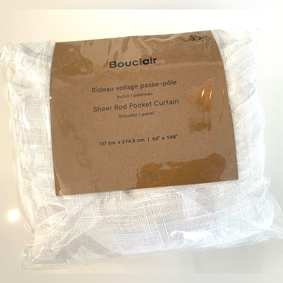 🚨CLEARANCE SALE🚨 COPY - COPY - White Genoa Sheer Rod Pocket Curtain 54" x 108" - Picture 11 of 13